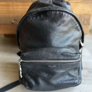 YSL Mini City Backpack Authentic Black